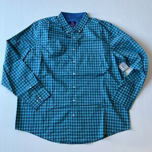 George checkered button down shirt XXL NWT